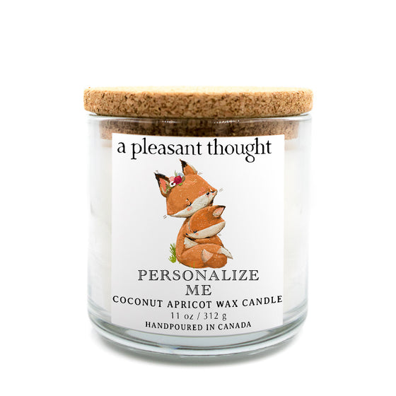 custom foxes candle a pleasant thought