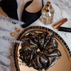 black and gold saree silk scrunchie vanity