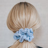 blue active scrunchie blonde up