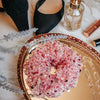 blush pink tulle and sequin formal scrunchie vanity
