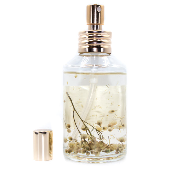mara caramel and coconut body mist with flowers