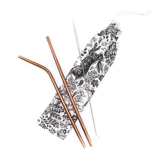 bunnies straws and holder a pleasant thought