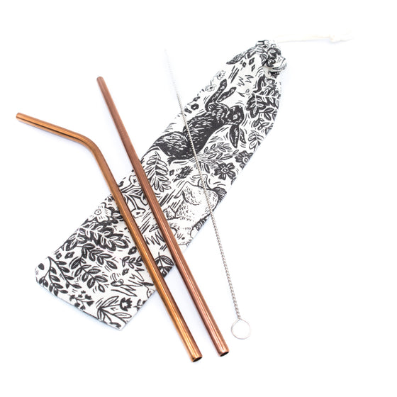 bunnies straws and holder close up