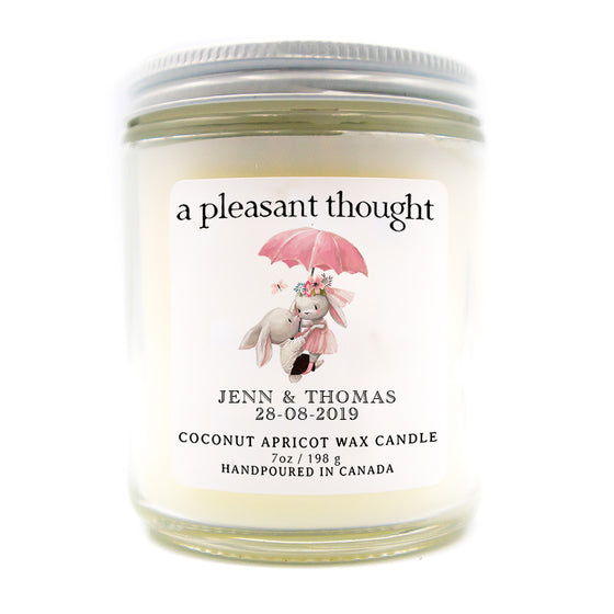 custom newlyweds candle a pleasant thought