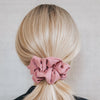 dusty rose pink active scrunchie blonde up