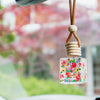 handpainted flowers car diffuser in use