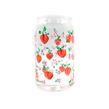  handpainted peaches on a beer can glass a pleasant thought