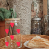 hearts on a beer can glass straw and lid
