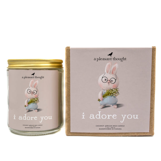i adore you sentiment valentine galentine candle a pleasant thought with box