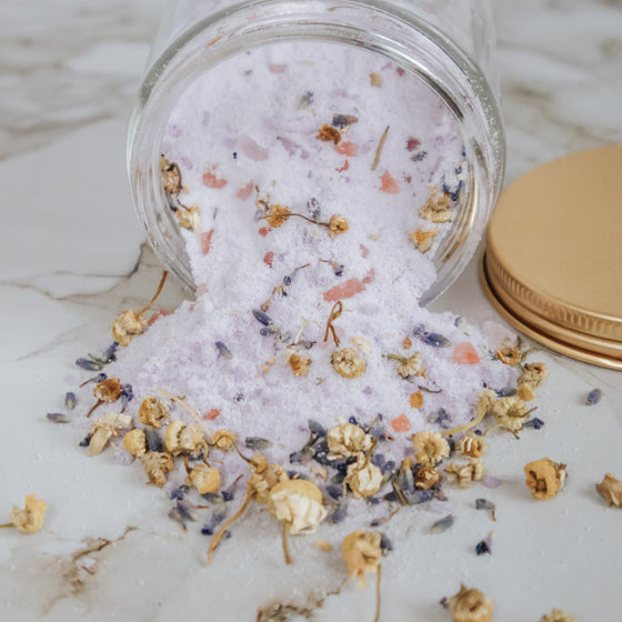 lavender and chamomile bath salt soak contents