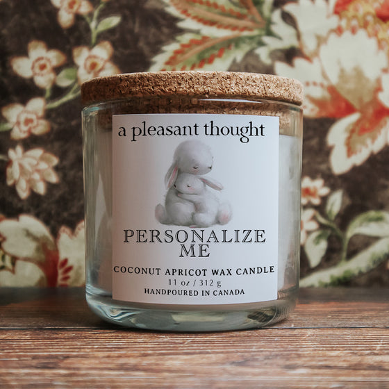 custom bunnies candle a pleasant thought