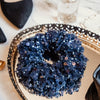navy blue tulle and sequin formal scrunchie close 