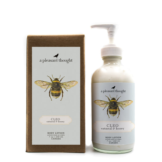 cleo oatmeal and honey body lotion box