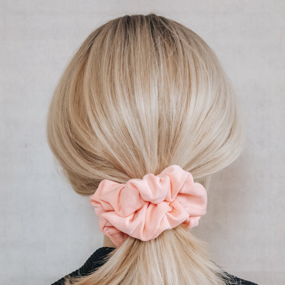 peach active scrunchie blonde up