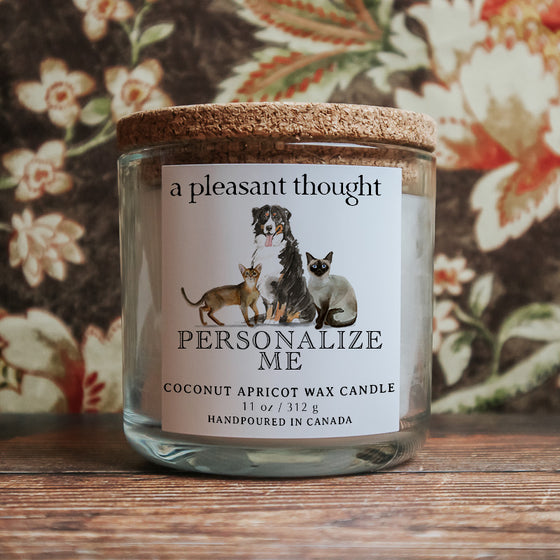 custom pets candle a pleasant thought