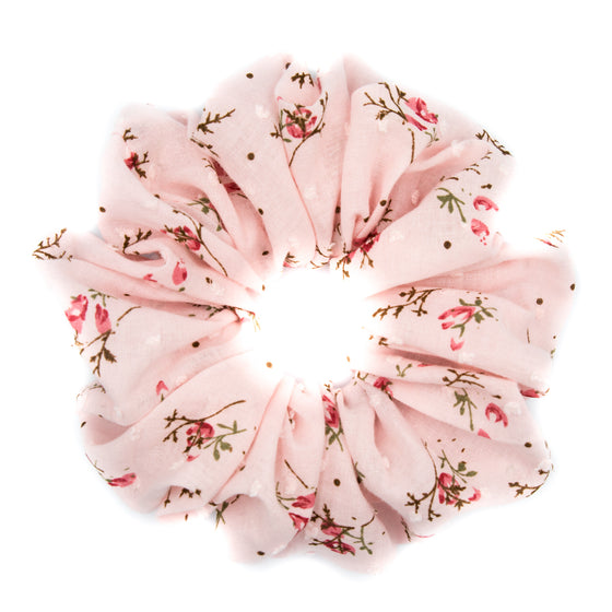 pink floral cotton scrunchie a pleasant thought