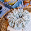 sage floral crepe scrunchie display