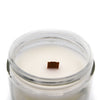sentiment candle top view wooden wick a pleasant thought