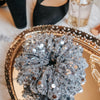 silver tulle and sequin formal scrunchie close