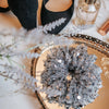 silver tulle and sequin formal scrunchie vanity