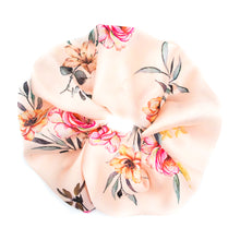  supersize pink floral satin scrunchie a pleasant thought