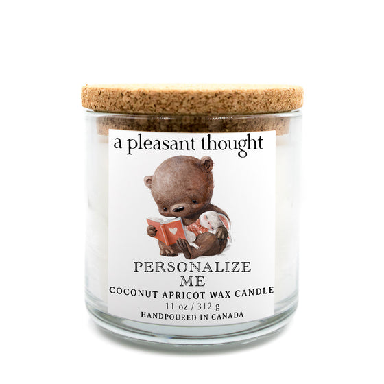 custom bear and bunny candle a pleasant thought