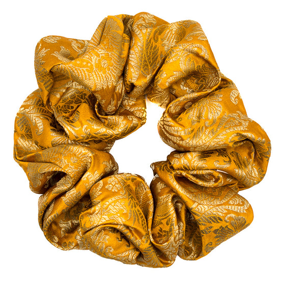 yellow silk saree scrunchie a pleasant thought