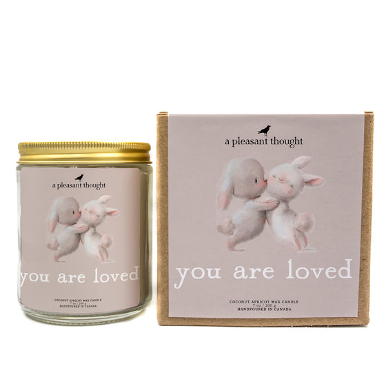 you are loved sentiment valentine galentine candle a pleasant thought with box